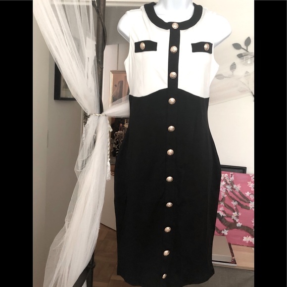 🎉New 2022 Knee Length Bodycon Bandage Sleeveless Button Dress - Picture 8 of 13